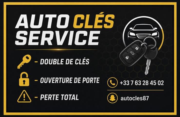 Carte de visite Auto Clés Service : double de clés, ouverture de porte, perte totale